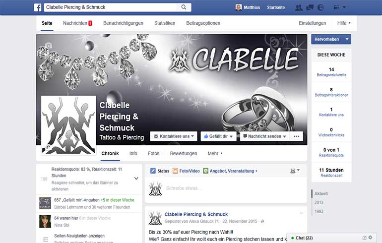 Clabelle-Facebook-Seite